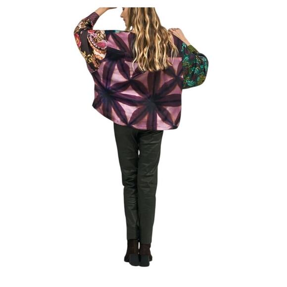 Alembika Cassandra Blouse in Cornflower Oversized Lagenlook Pull Over SZ LG - Picture 2 of 8